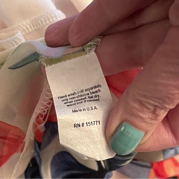 Le Lis Floral Maxi Dress Red Top Criss Cross Back Women’s Size L  Made In USA - Picture 6 of 8